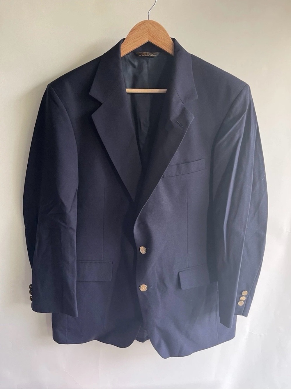 Botany Five Hundred 500 Navy Blue Blazer Sport Coat Suit Jacket Sz 39R Men’s EUC